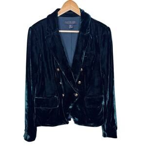 Rachel Zoe Emerald Green Blazer Velvet Suit Jacket Size: Medium